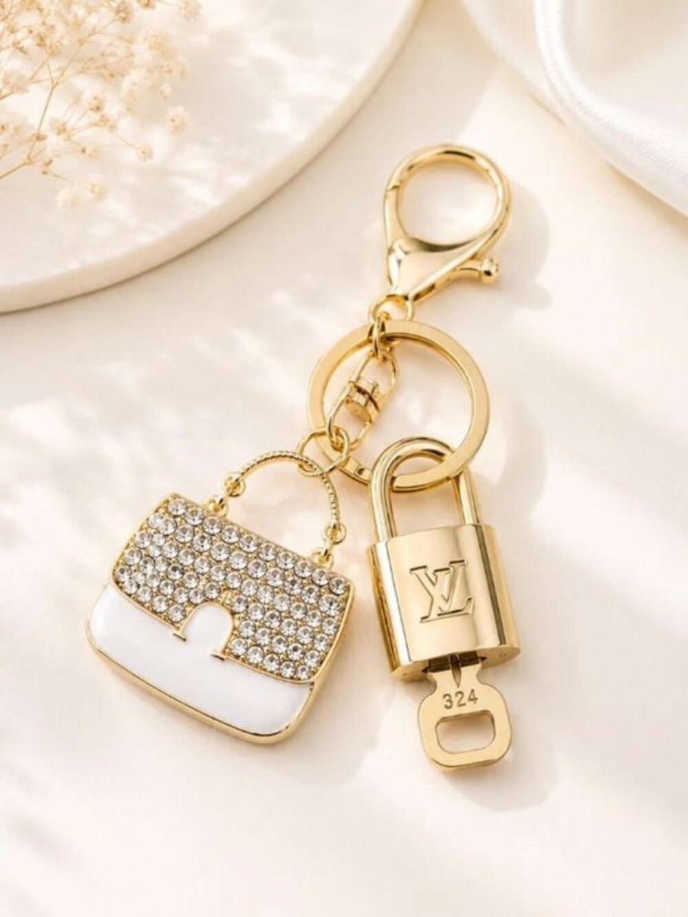 Louis Vuitton Gold Padlock 🔑 Authentic LV Unbranded Keychain Bag Charm